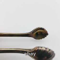 New York Central Lines Silver Sugar Tongs 1920's Shell Pattern Railroad NYC