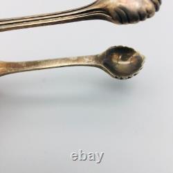 New York Central Lines Silver Sugar Tongs 1920's Shell Pattern Railroad NYC