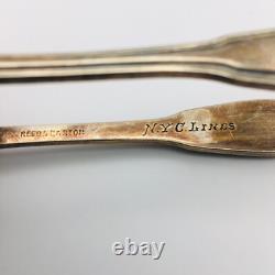New York Central Lines Silver Sugar Tongs 1920's Shell Pattern Railroad NYC