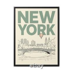 New York Central Park Canvas Wall Art NYC Illustration Framed Print Living
