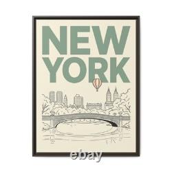 New York Central Park Canvas Wall Art NYC Illustration Framed Print Living