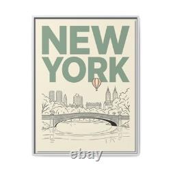 New York Central Park Canvas Wall Art NYC Illustration Framed Print Living