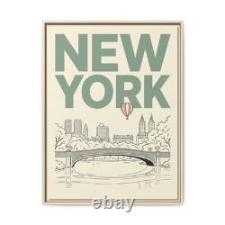 New York Central Park Canvas Wall Art NYC Illustration Framed Print Living