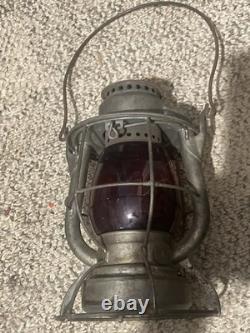 New York Central Rail Road Lantern Red Globe Pat 192 Dietz