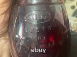 New York Central Rail Road Lantern Red Globe Pat 192 Dietz