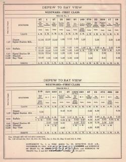 New York Central Railroad 1944 Employee Time Table #59 & Supp Buffalo Division