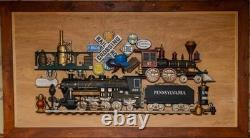 New York Central Railroad Railway Pennsylvania System Huge 32x58 3-D Solid Wood