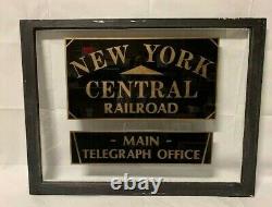 New York Central Railroad Rr Railway Telegraph Office Ticket Antique Old Window