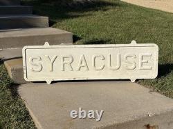 New York Central Railroad Syracuse NY Station Depot Foundry Pattern Train Sign