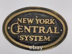 New York Central System Railroad Brass sign Plaque NYCRR
