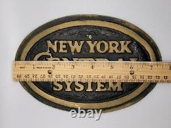 New York Central System Railroad Brass sign Plaque NYCRR