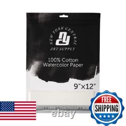 New York Central Watercolor Paper 9x12-5 Packs of 10-50 Total Sheets 140 lb