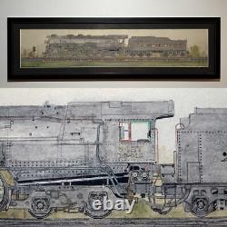 Original Hand Tinted Pen and Ink, 1976 New York Central Hudson Locomotive