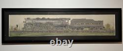 Original Hand Tinted Pen and Ink, 1976 New York Central Hudson Locomotive