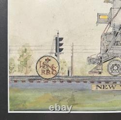 Original Hand Tinted Pen and Ink, 1976 New York Central Hudson Locomotive