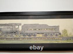 Original Hand Tinted Pen and Ink, 1976 New York Central Hudson Locomotive