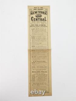 Original May 1st 1865 Summer Arrangement New York Central Double Track Rail Road