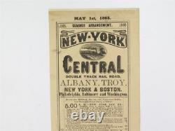 Original May 1st 1865 Summer Arrangement New York Central Double Track Rail Road
