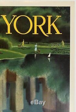 Original Vintage Mini Poster GREYHOUND NEW YORK Travel Central Park 11 x 14