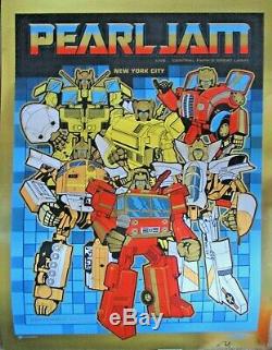 PEARL JAM POSTER Central Park New York City 2015 GOLD HEAVY METAL ED Ames Design