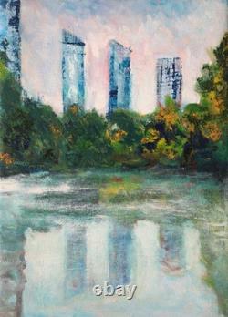 Paintings on canvas original Reflections in the pond Central Park, New York