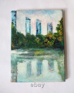 Paintings on canvas original Reflections in the pond Central Park, New York