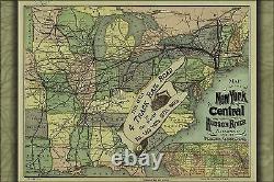 Poster, Many Sizes Map New York Central & Hudson River Railroad 1876