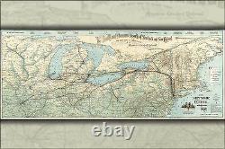 Poster, Many Sizes Map New York Central Hudson River Railroad 1893