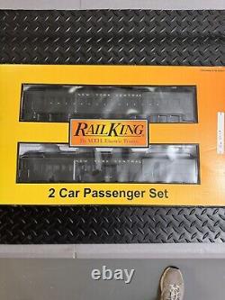 Rail King 2 Pack Lighted Passenger Cars O Gauge New York Central New