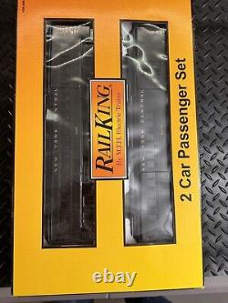 Rail King 2 Pack Lighted Passenger Cars O Gauge New York Central New