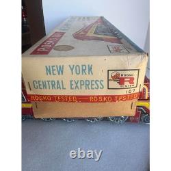 Rare Vintage working New York Central Express Tin Litho Train Engine by Rosko