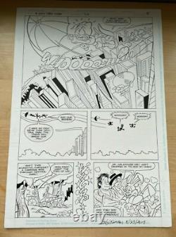 TINY TOONS original comic art NEW YORK central park MANHATTAN PLUCKY Half Splash