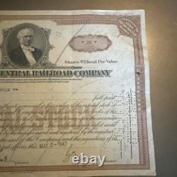 The New York Central Railroad Company Stock 20 Shares Cert. 1947 George Schick