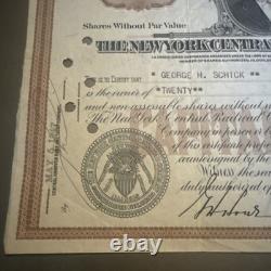 The New York Central Railroad Company Stock 20 Shares Cert. 1947 George Schick