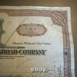 The New York Central Railroad Company Stock 20 Shares Cert. 1947 George Schick
