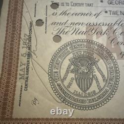The New York Central Railroad Company Stock 20 Shares Cert. 1947 George Schick