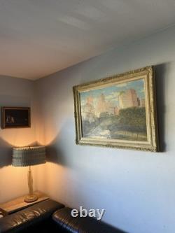 V Tagliarino Vintage Cityscape Landscape Oil Painting New York Central Park 1955