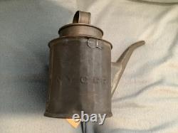 Vintage 1900 New York Central Railroad Oil Can Tin 1 Quart with Spout & Cap