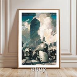 Vintage 1930s Travel Poster & Canvas New York Central System Wall Art Decor