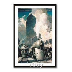 Vintage 1930s Travel Poster & Canvas New York Central System Wall Art Decor