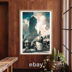 Vintage 1930s Travel Poster & Canvas New York Central System Wall Art Decor