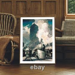 Vintage 1930s Travel Poster & Canvas New York Central System Wall Art Decor