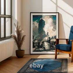 Vintage 1930s Travel Poster & Canvas New York Central System Wall Art Decor