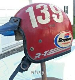 Vintage 1970's Red Bell RT R-T Open Faced Helmet Central NY Moto Champion