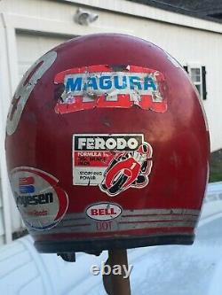 Vintage 1970's Red Bell RT R-T Open Faced Helmet Central NY Moto Champion