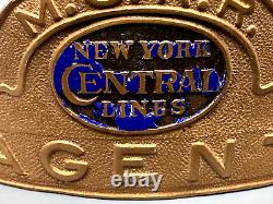 Vintage New York Central Lines Michigan Central Railroad Agent Hat Badge B49