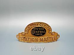 Vintage New York Central Lines Ny Central Station Master Hat Badge B42