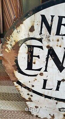 Vintage New York Central Lines Railroad Sign Two Sided Porcelain NYC Train