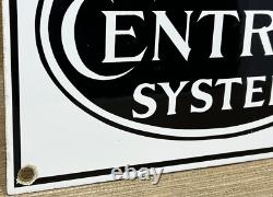 Vintage New York Central Station Porcelain Sign Train Station Gas Pump Plate Oil