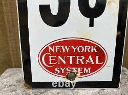 Vintage New York Central System Railroad Porcelain Metal Sign Pay Toilet Gas